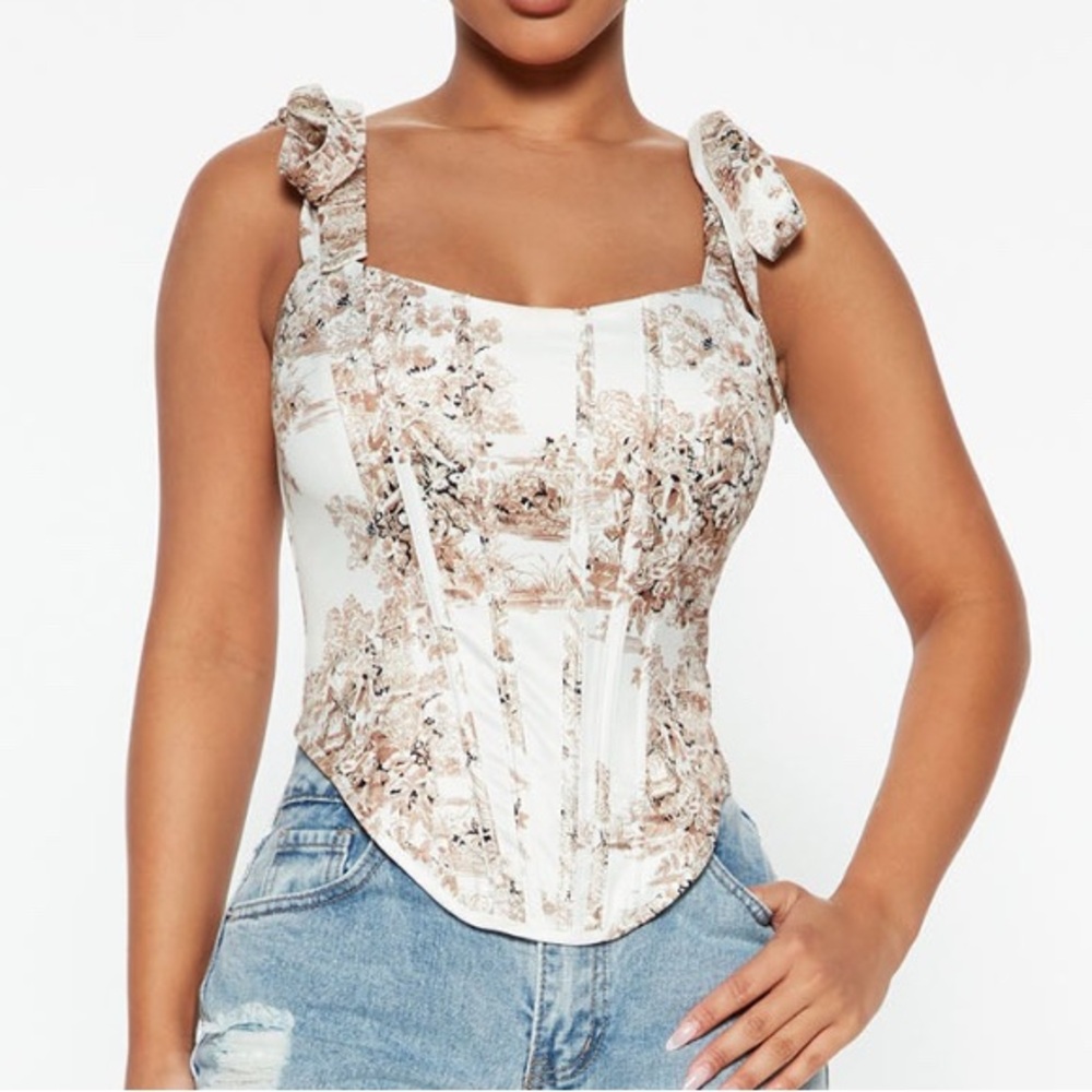 Floral Print Corset Top